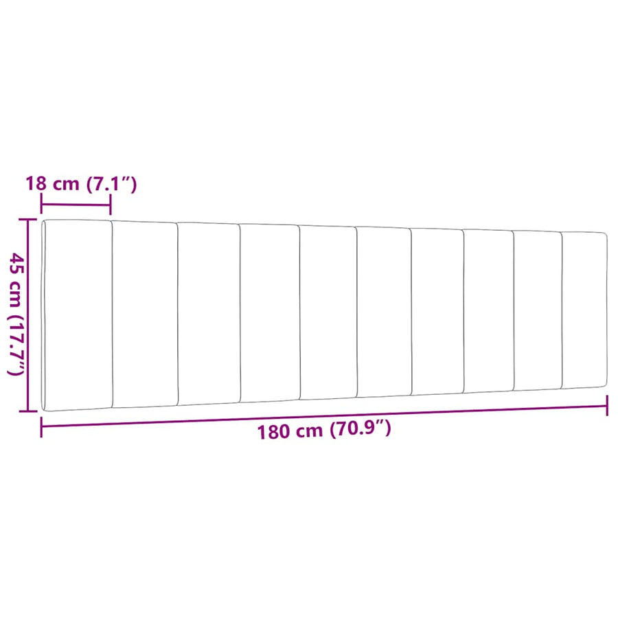 Hoofdbordkussen Stof Kleurig 180 cm Crème