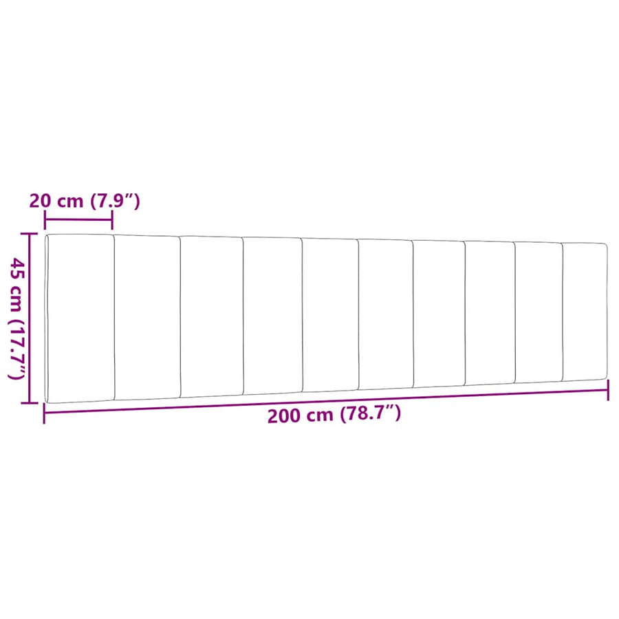 Hoofdbordkussen "Hanko" 200 cm stof lichtgrijs