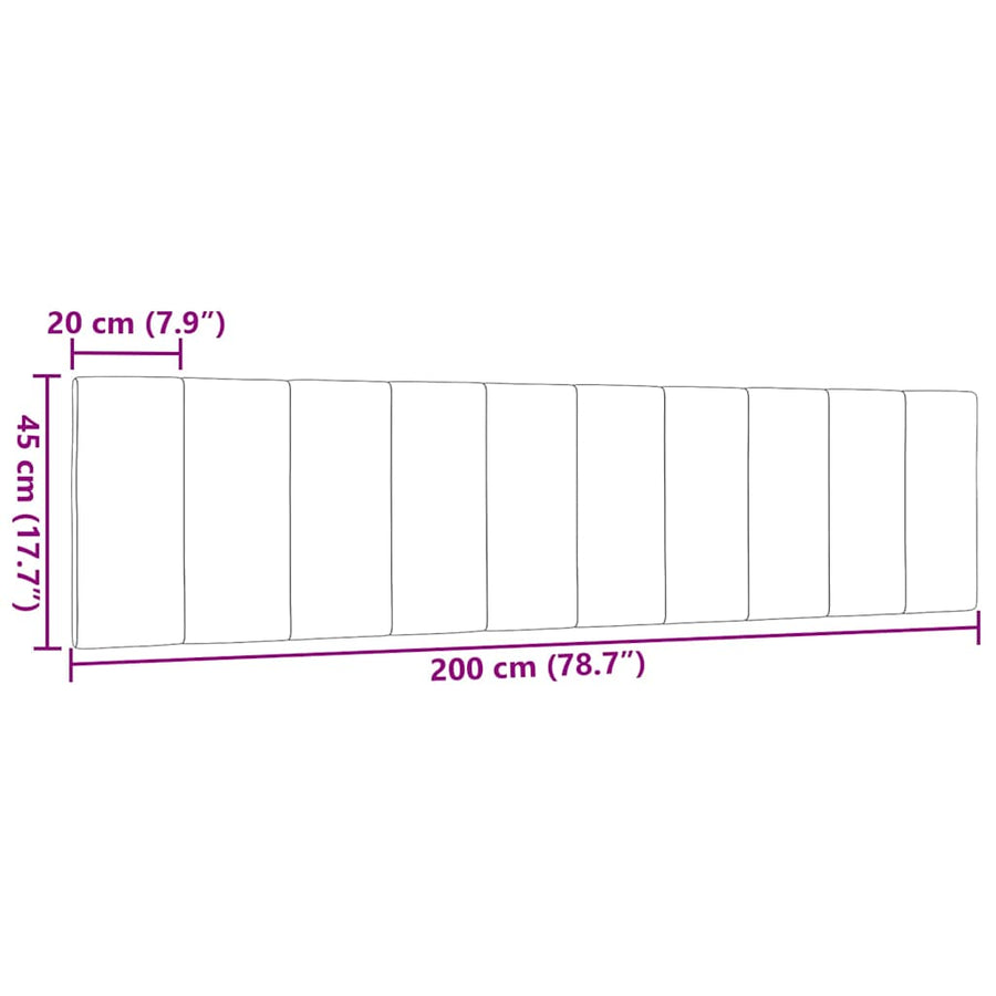 Hoofdbordkussen "Hanko" 200 cm stof zwart