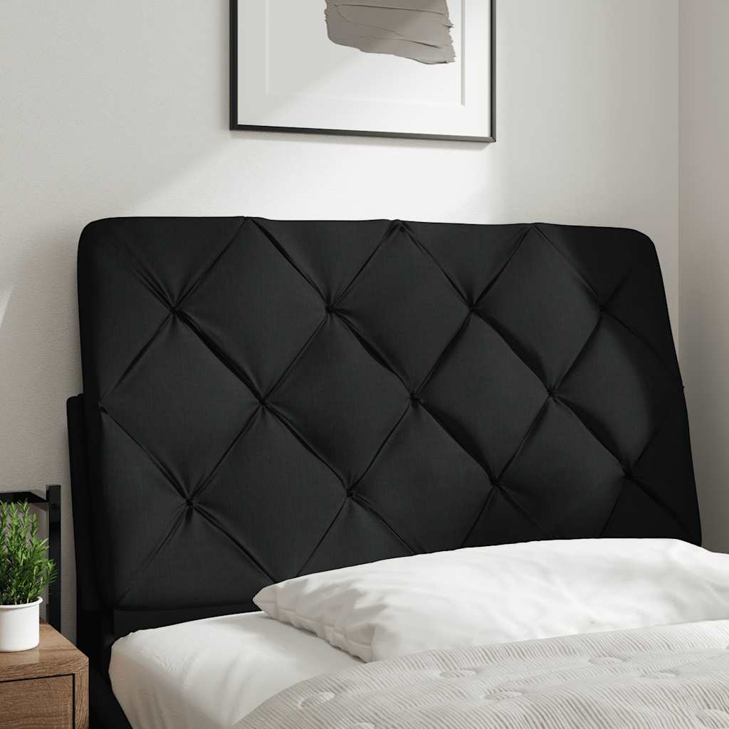 Hoofdbordkussen 90 cm stof zwart