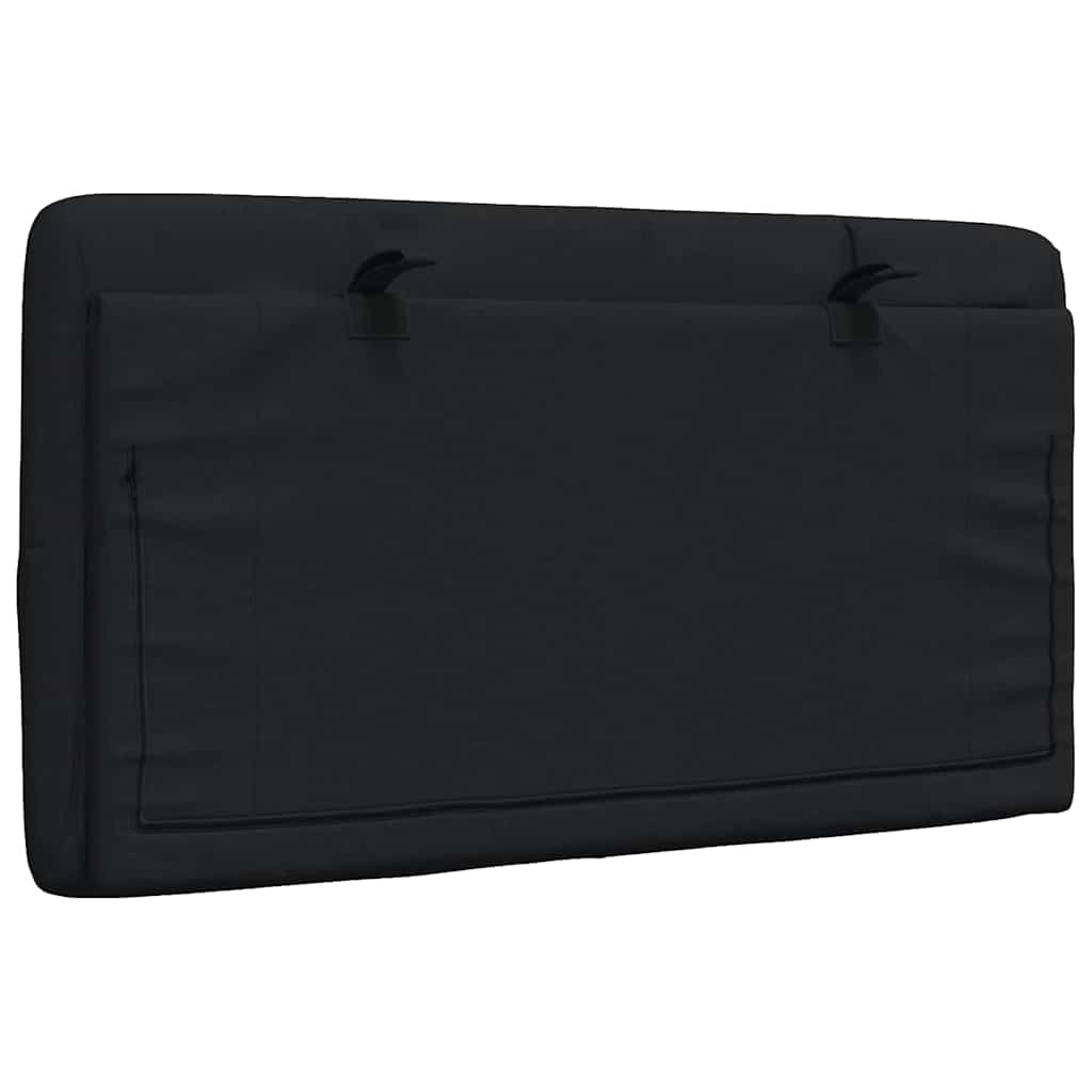 Hoofdbordkussen 90 cm stof zwart