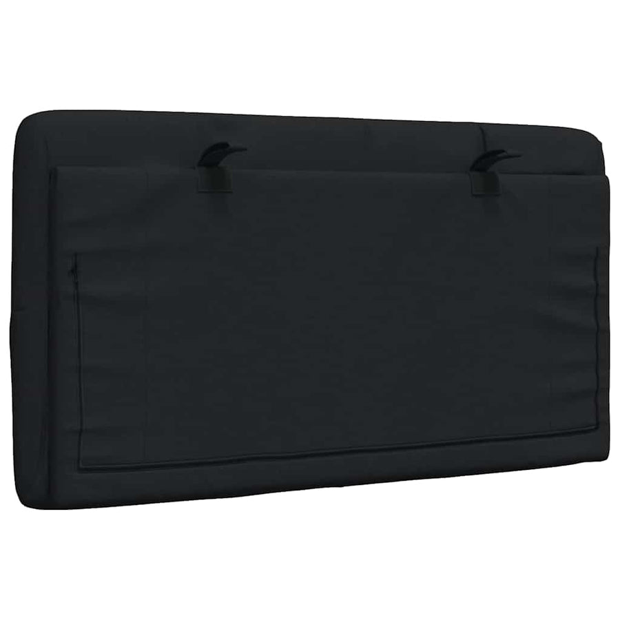 Hoofdbordkussen 90 cm stof zwart