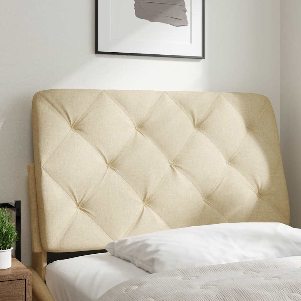 Hoofdbordkussen 90 cm stof crèmekleurig