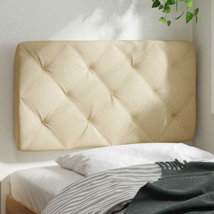 Hoofdbordkussen 90 cm stof crèmekleurig