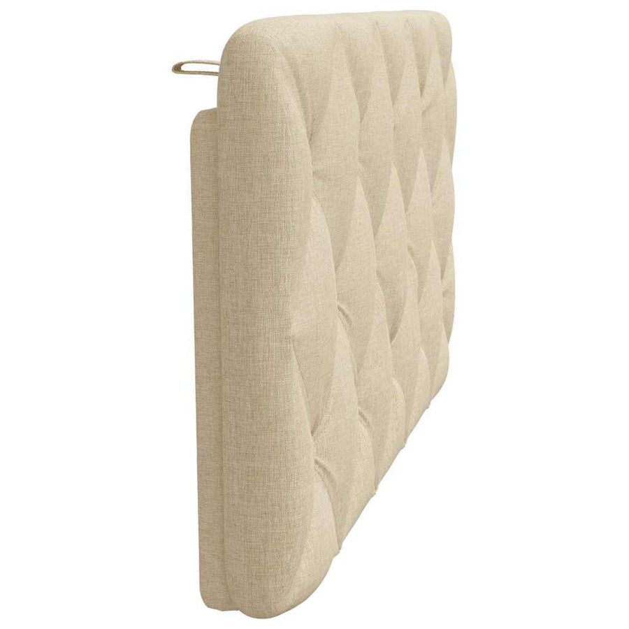 Hoofdbordkussen 100 cm stof crèmekleurig