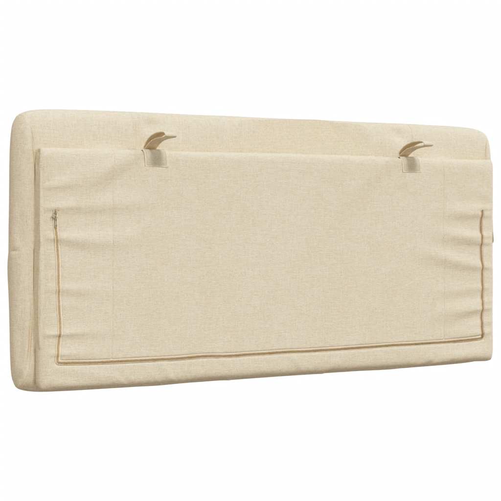 Hoofdbordkussen 100 cm stof crèmekleurig