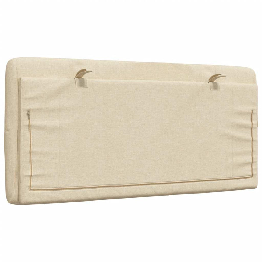 Hoofdbordkussen 100 cm stof crèmekleurig