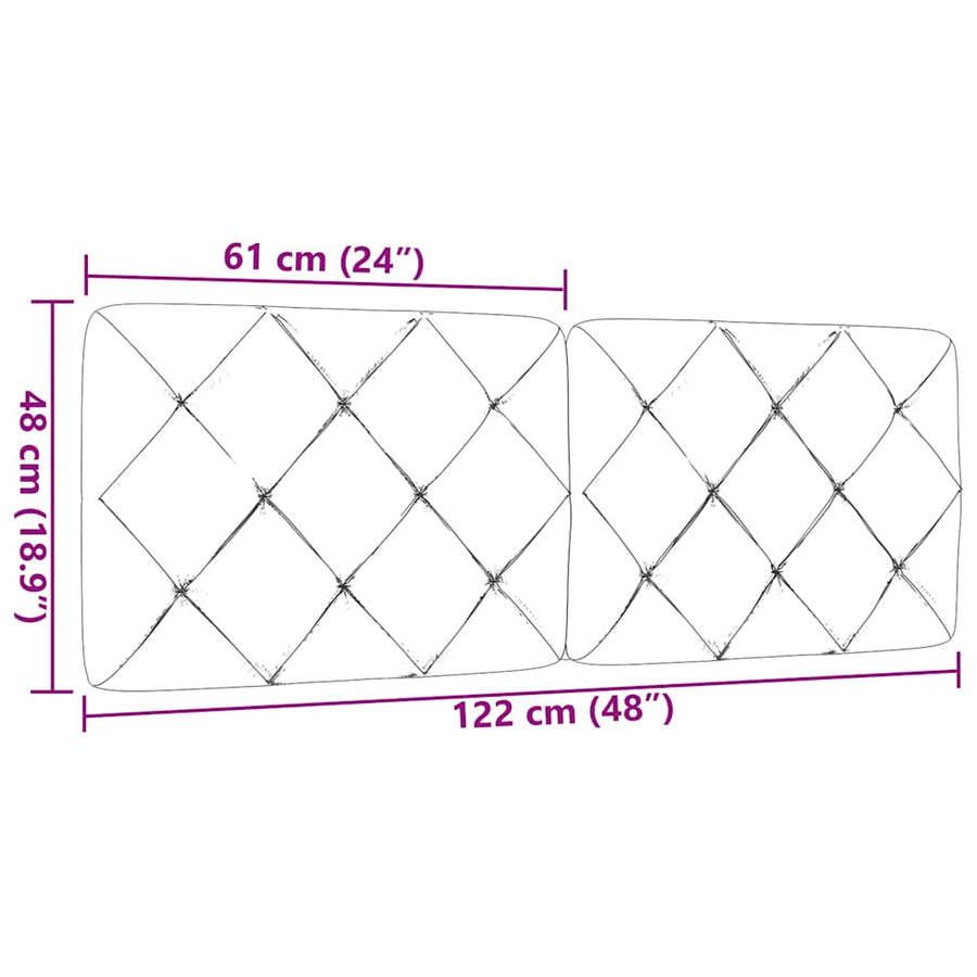 Hoofdbordkussen 120 cm stof zwart
