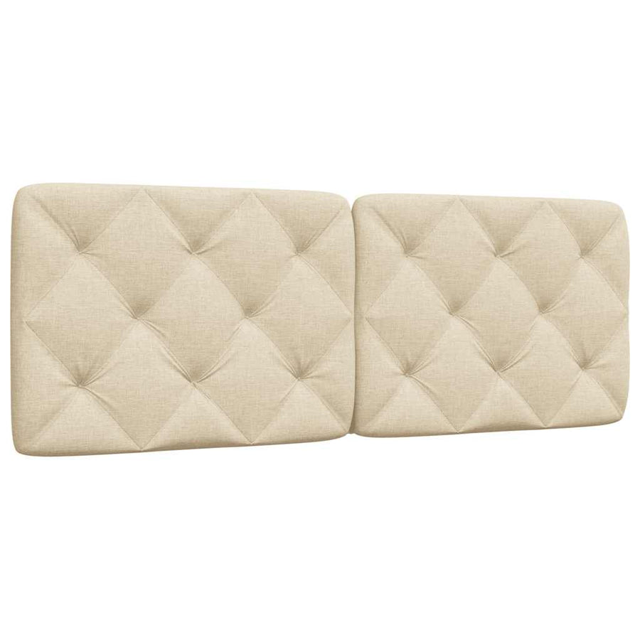 Hoofdbordkussen 120 cm stof crèmekleurig