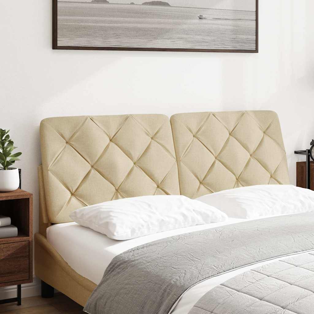 Hoofdbordkussen 120 cm stof crèmekleurig