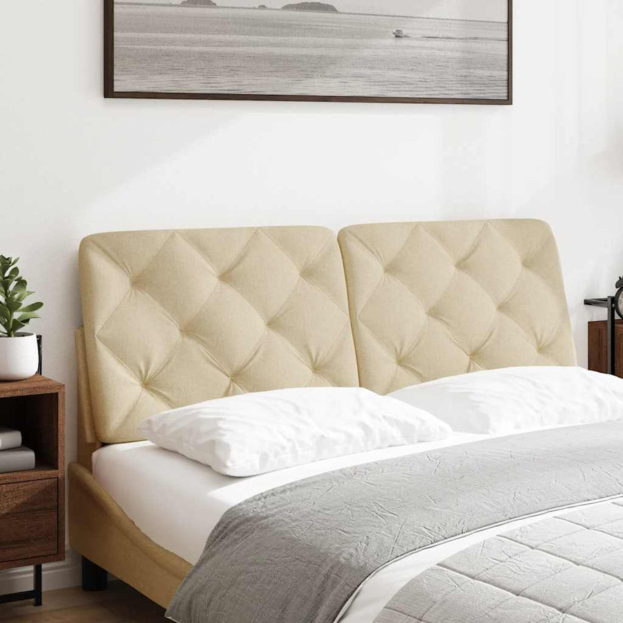 Hoofdbordkussen 120 cm stof crèmekleurig