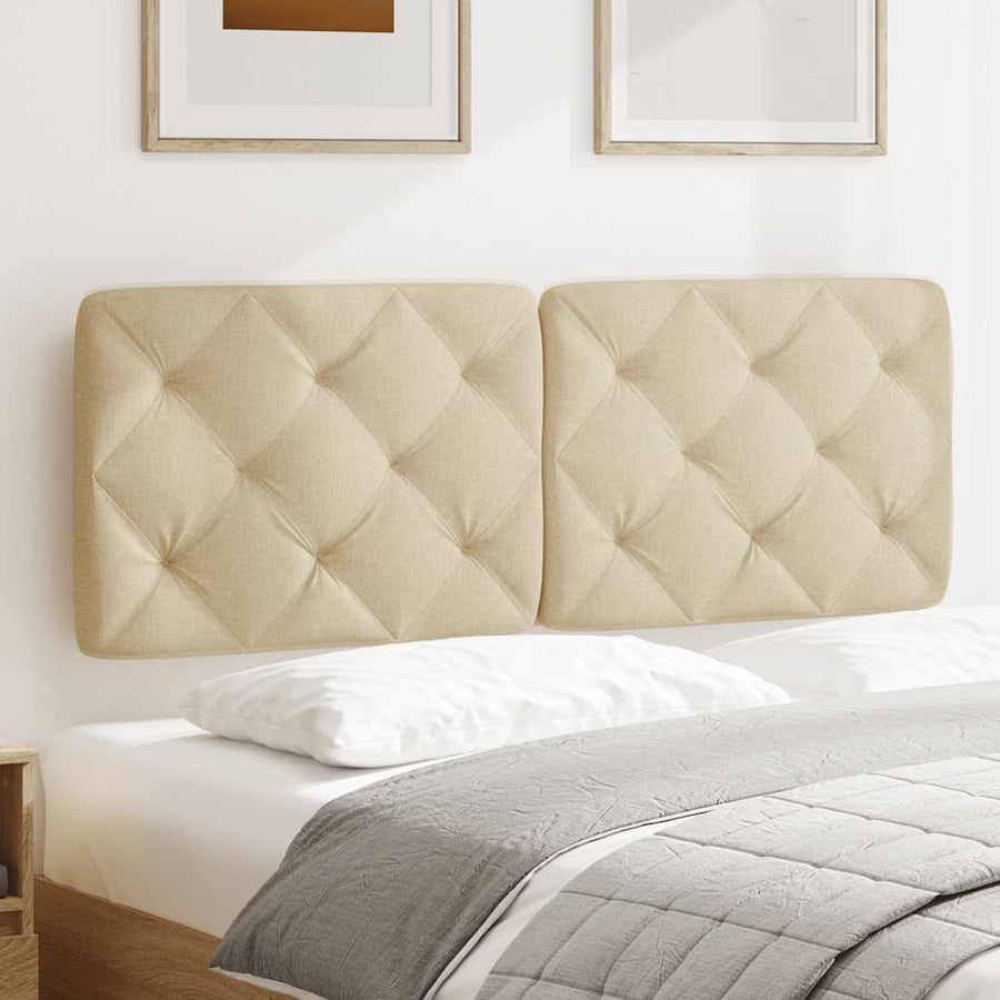 Hoofdbordkussen 120 cm stof crèmekleurig