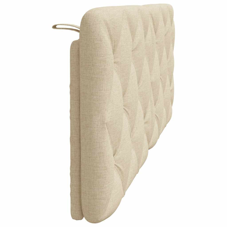 Hoofdbordkussen 120 cm stof crèmekleurig