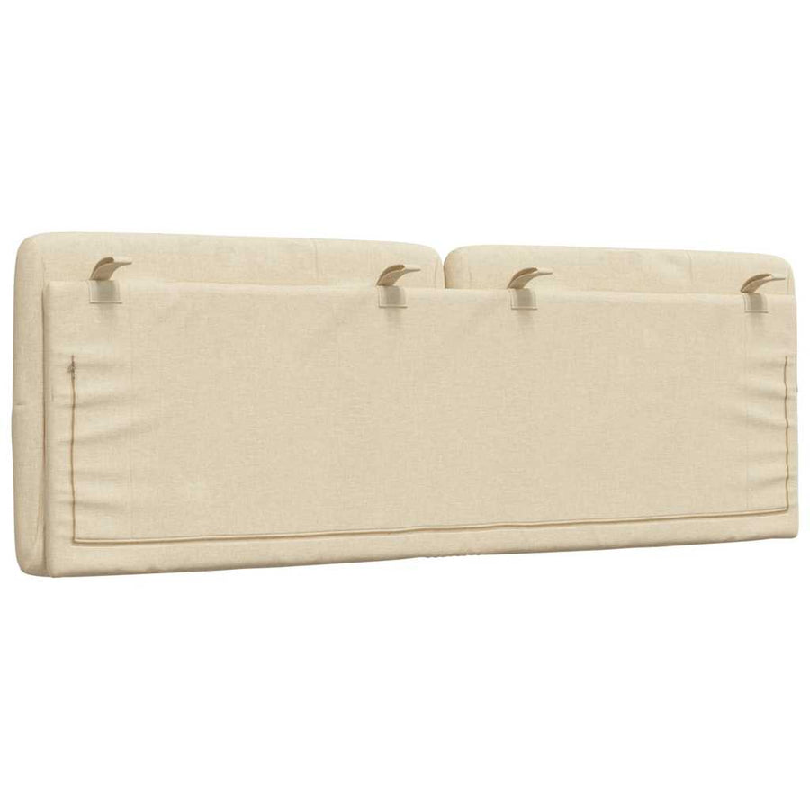 Hoofdbordkussen 120 cm stof crèmekleurig