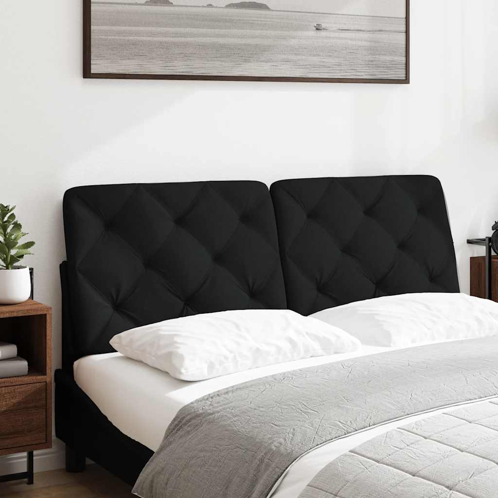 Hoofdbordkussen 140 cm stof zwart