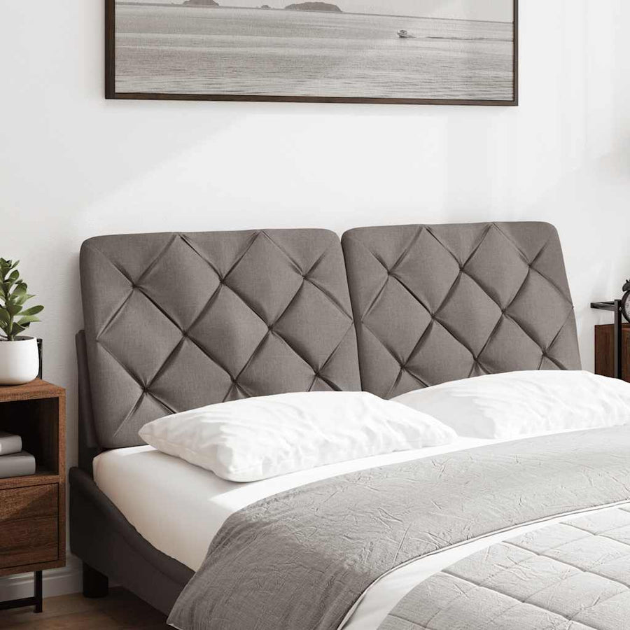 Hoofdbordkussen 140 cm stof taupe