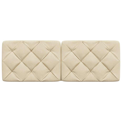 Hoofdbordkussen 140 cm stof crèmekleurig