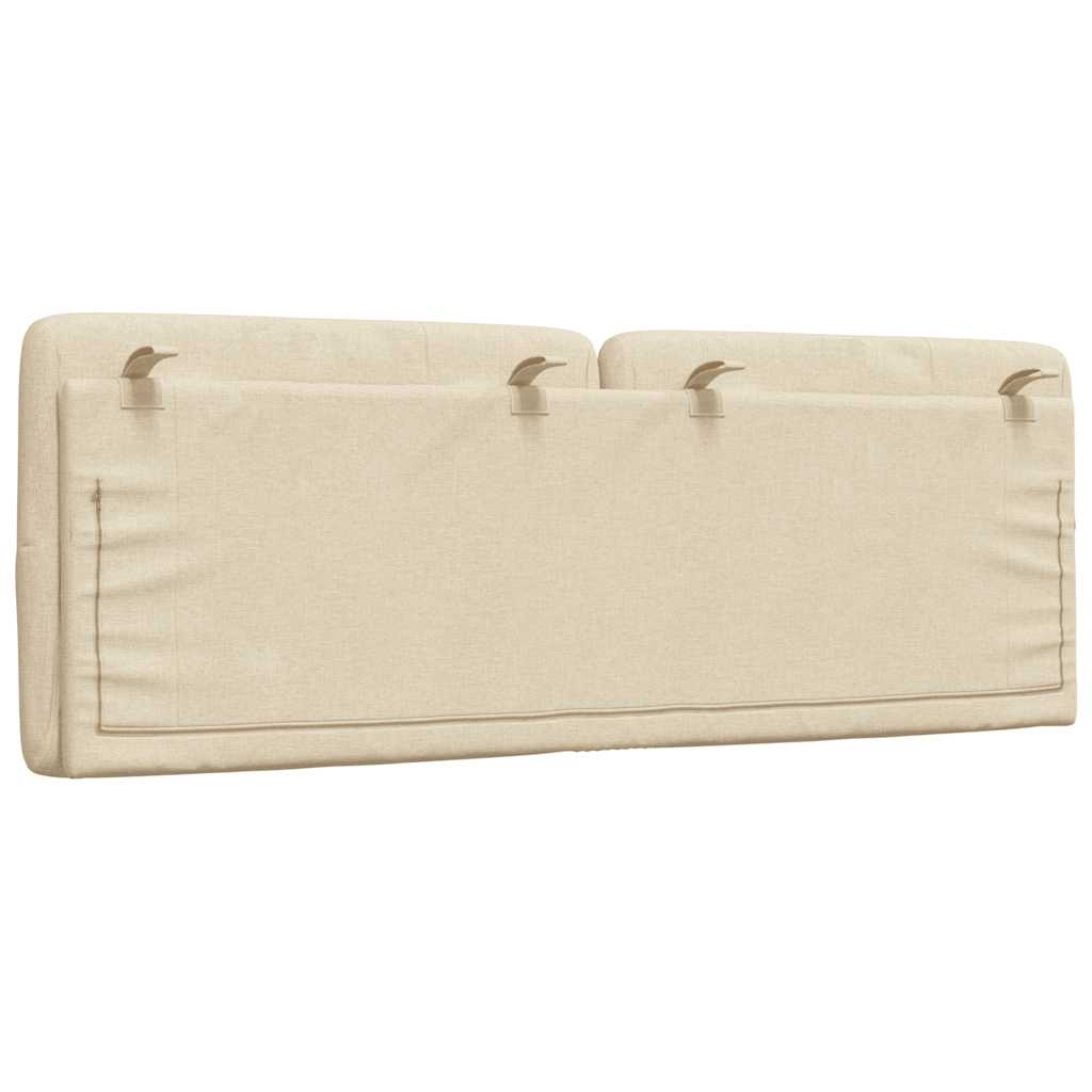 Hoofdbordkussen 140 cm stof crèmekleurig