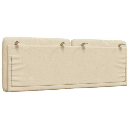 Hoofdbordkussen 140 cm stof crèmekleurig