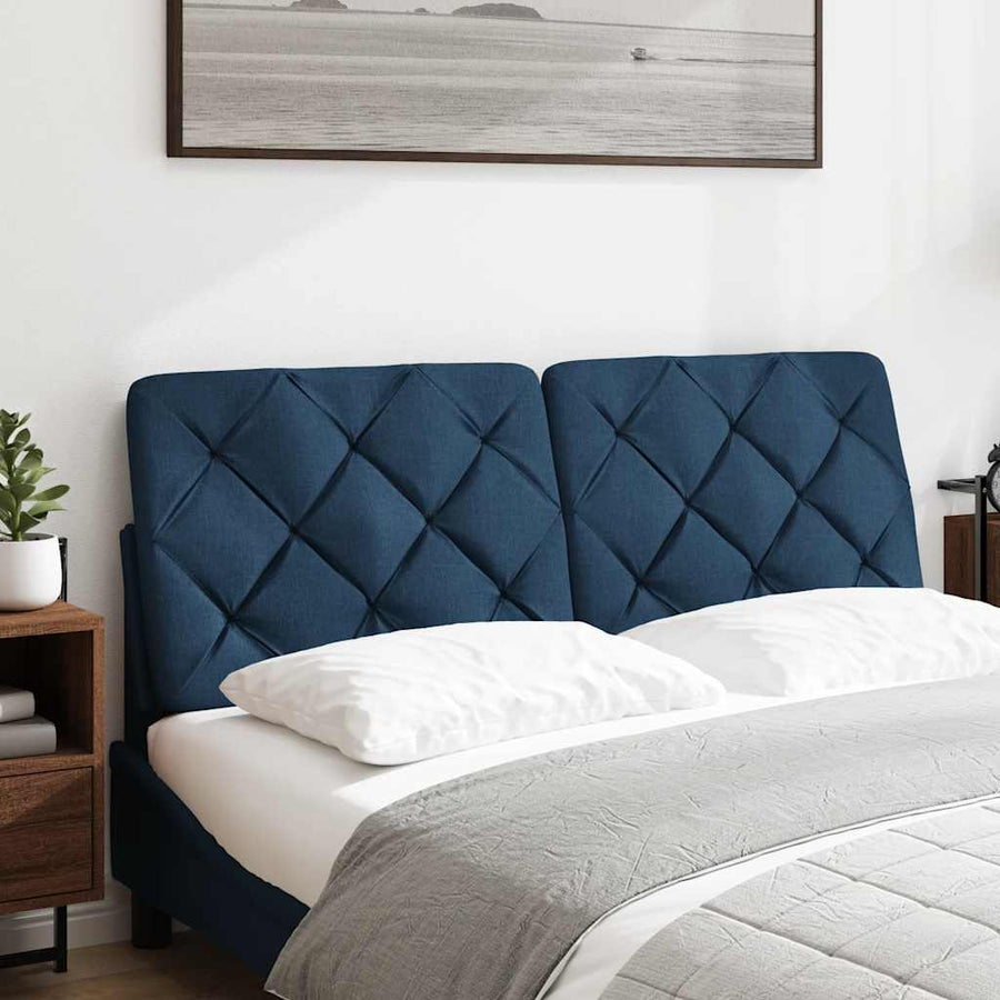 Hoofdbordkussen 140 cm stof blauw