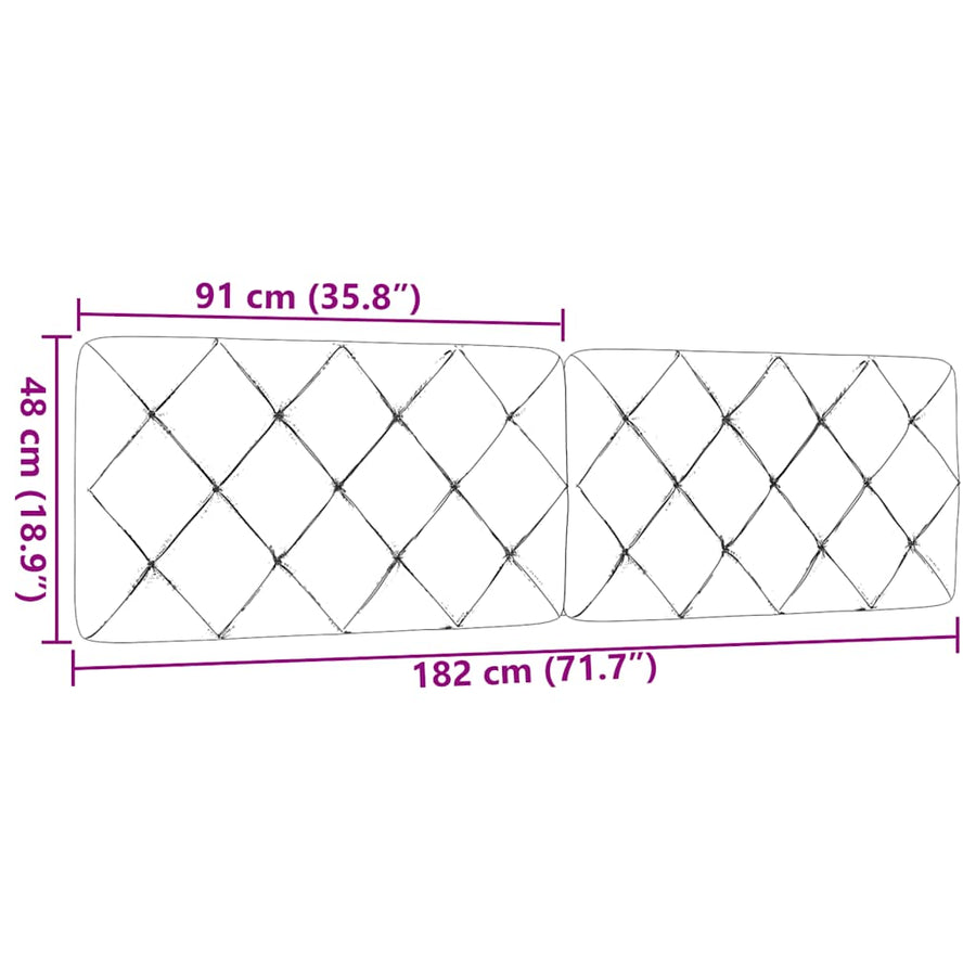 Hoofdbordkussen 180 cm stof donkergrijs