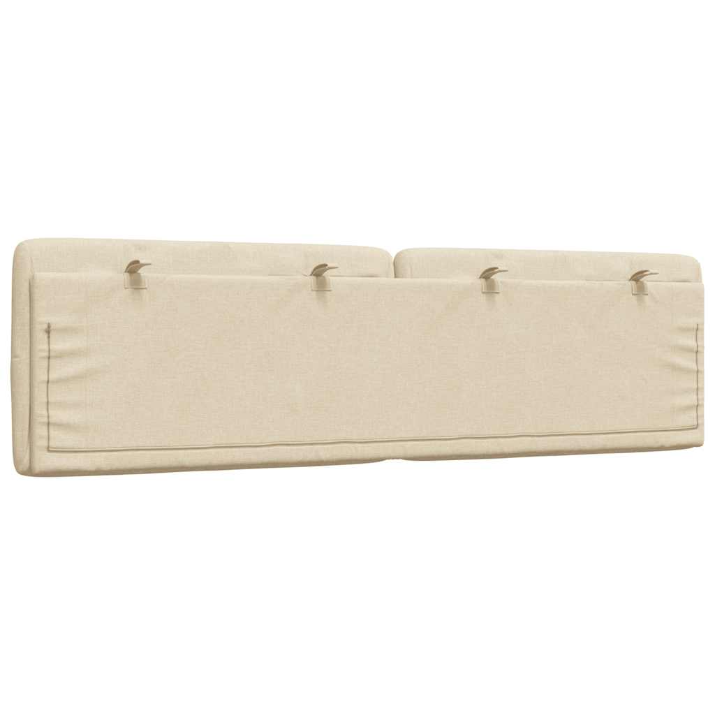 Hoofdbordkussen 180 cm stof crèmekleurig