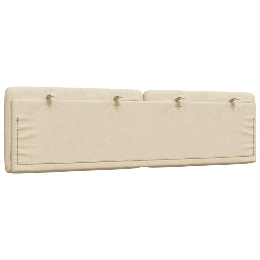 Hoofdbordkussen 180 cm stof crèmekleurig