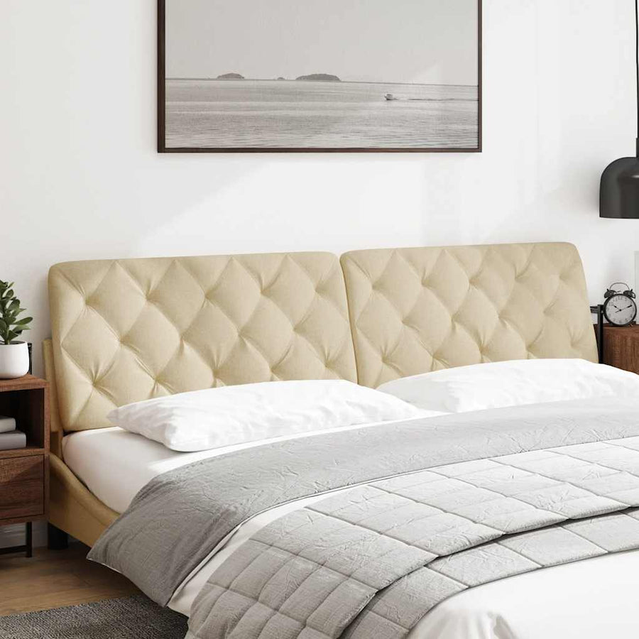 Hoofdbordkussen 200 cm stof crèmekleurig