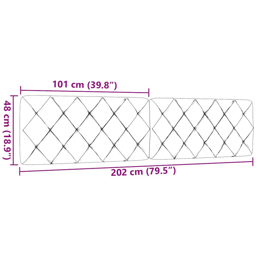 Hoofdbordkussen 200 cm stof crèmekleurig