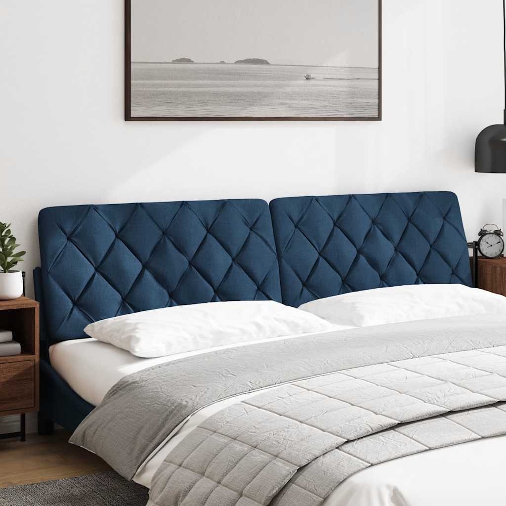 Hoofdbordkussen 200 cm stof blauw