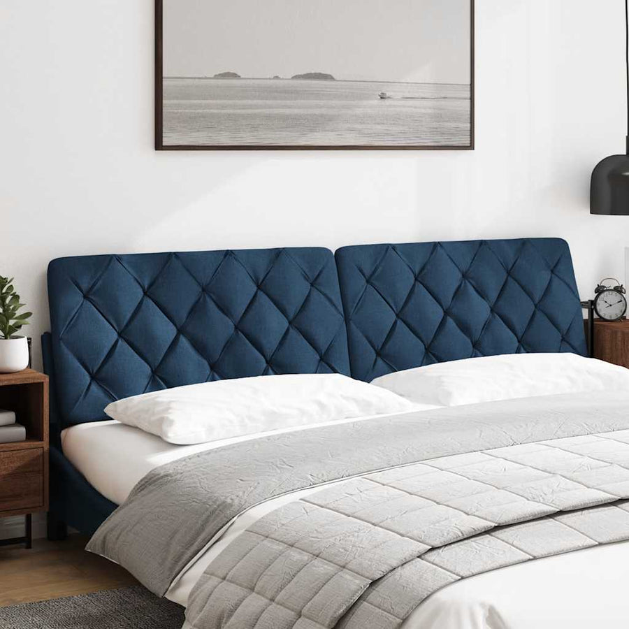 Hoofdbordkussen 200 cm stof blauw