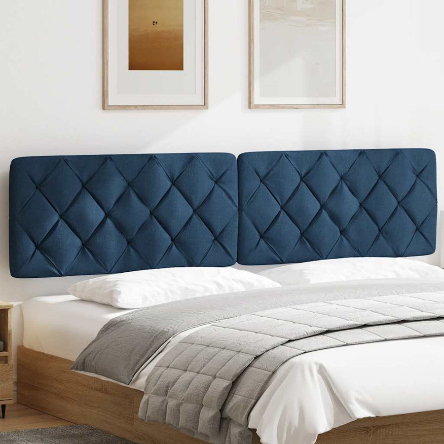 Hoofdbordkussen 200 cm stof blauw