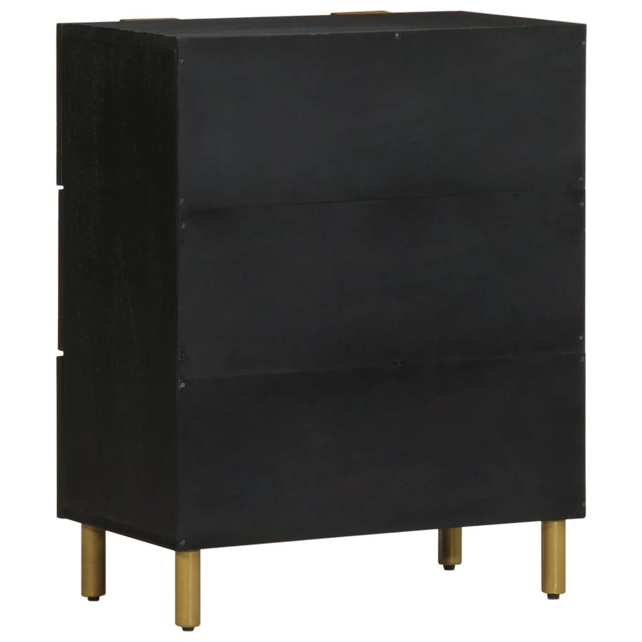 Dressoirs 2 st 60x33x75 cm bewerkt hout zwart