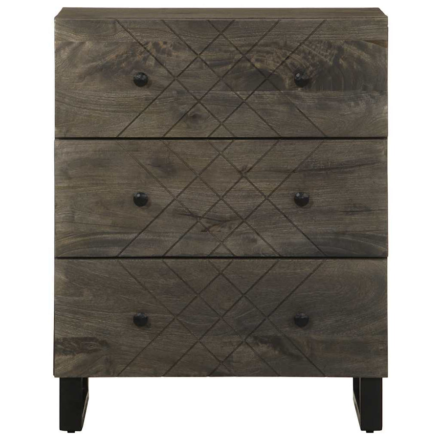 Dressoirs 2 st 60x33x75 cm massief mangohout zwart