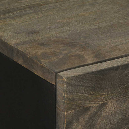 Dressoirs 2 st 60x33x75 cm massief mangohout zwart