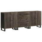 3-Piece Sideboards 60x33x75 cm solid mango wood black