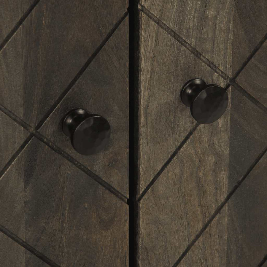 3-delige Dressoirs 60x33x75 cm massief mangohout zwart