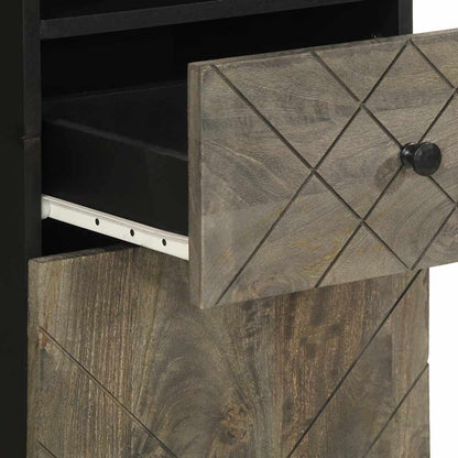 3-delige Badkamermeubelset massief mangohout zwart