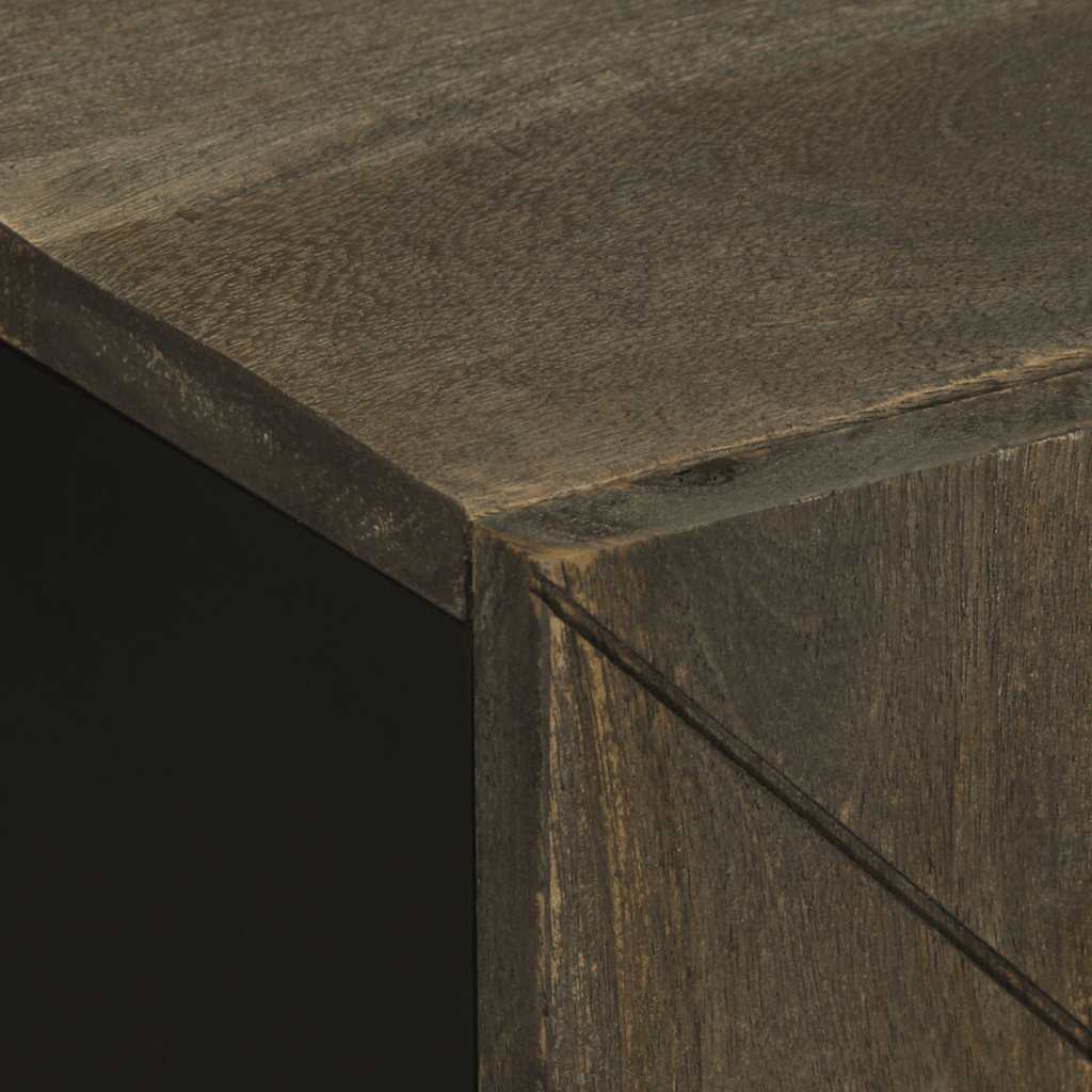 3-delige Badkamermeubelset massief mangohout zwart