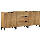 Dressoirset massief mangohout 60x33x75 cm bruin