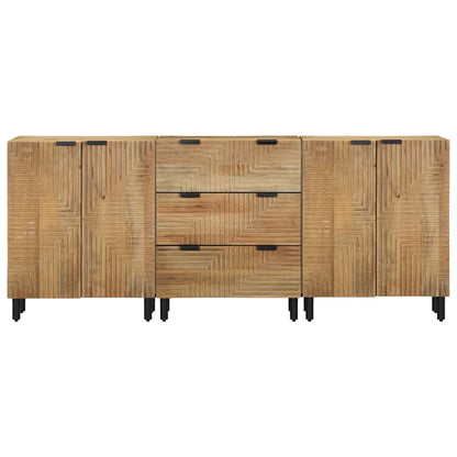 3-delige Dressoirs 60x33x75 cm massief mangohout bruin