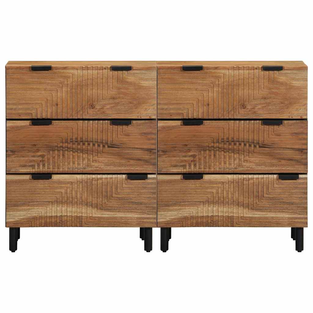 Dressoir set 2 st 120 x 33 x 75 cm Massief Acaciahout