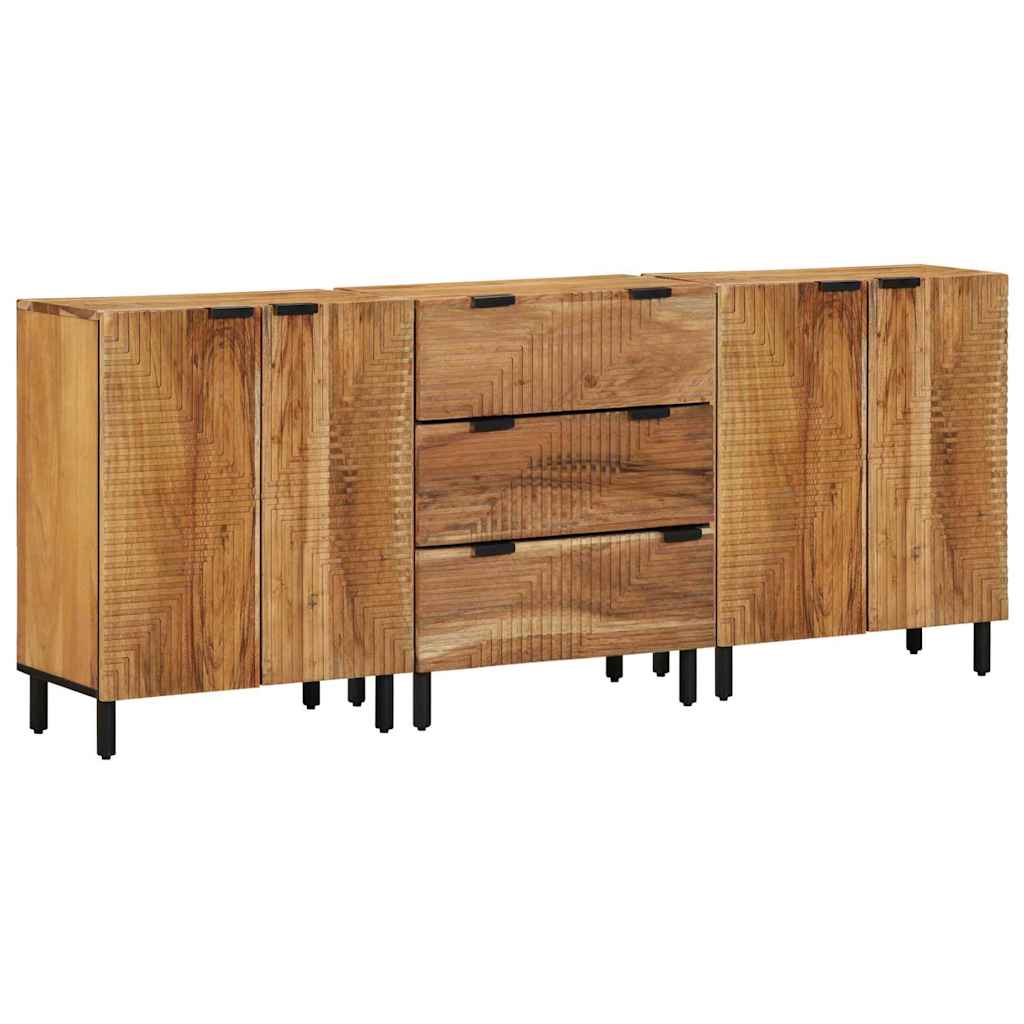 Dressoir set 3 st 180 x 33 x 75 cm Massief Acaciahout