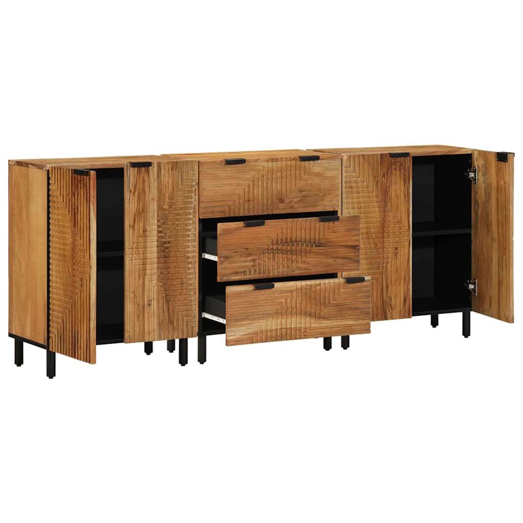 Dressoir set 3 st 180 x 33 x 75 cm Massief Acaciahout