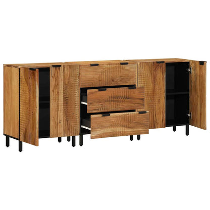 Dressoir set 3 st 180 x 33 x 75 cm Massief Acaciahout