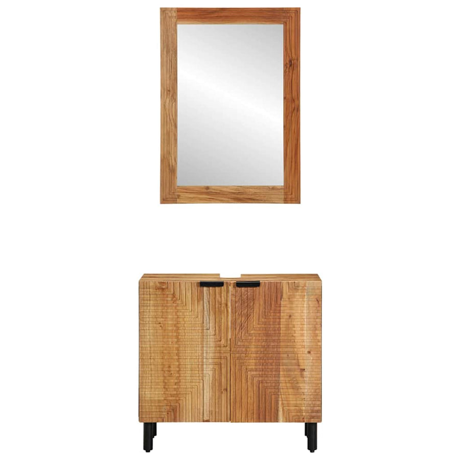 Badkamerkastenset 2 st Naturel 62 x 33 x 58 cm