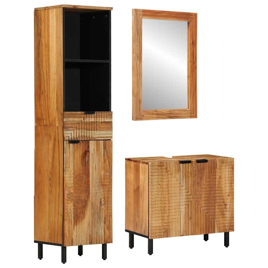 Badkamerkastenset 3 st Naturel 38 x 33 x 160 cm