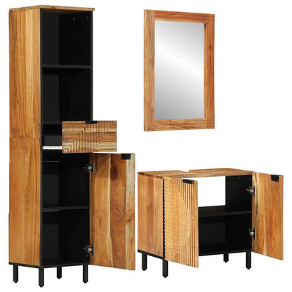 Badkamerkastenset 3 st Naturel 38 x 33 x 160 cm