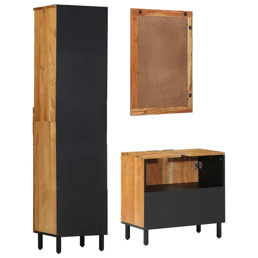 Badkamerkastenset 3 st Naturel 38 x 33 x 160 cm