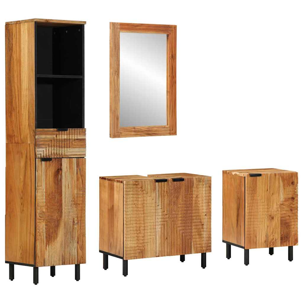 Badkamerkastenset 4 st Naturel 38 x 33 x 160 cm